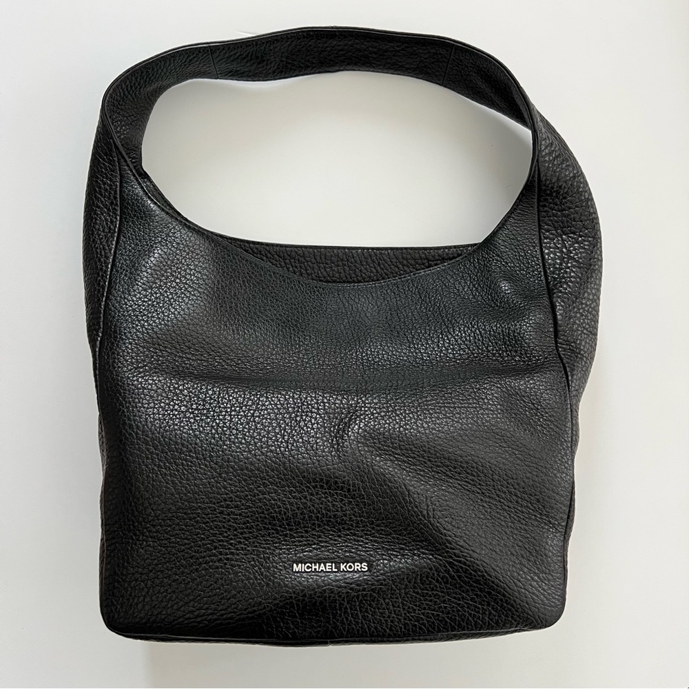 Michael Kors Black Lena Leather Shoulder Bag NWT